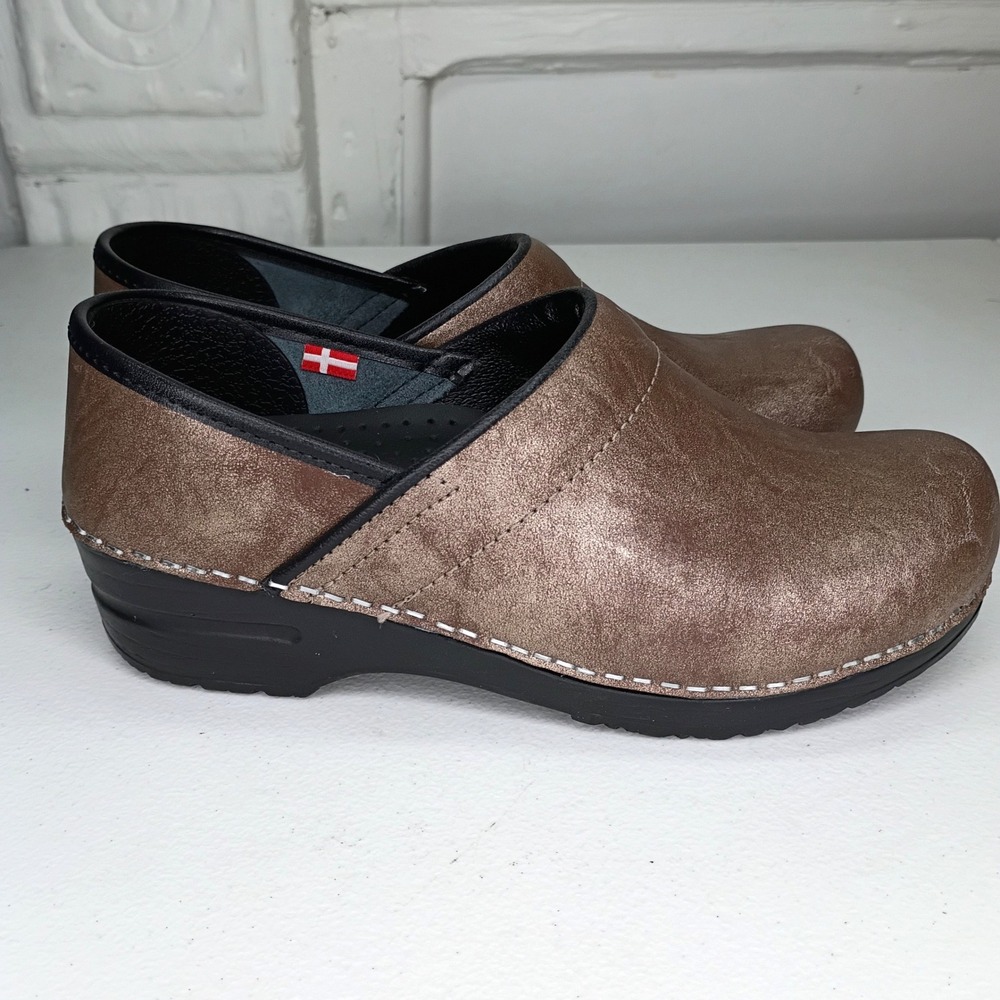 Sanita Professional Clogs 6.5 Bronze Brown Leather EUC EU 37 - Picture 4 of 8
